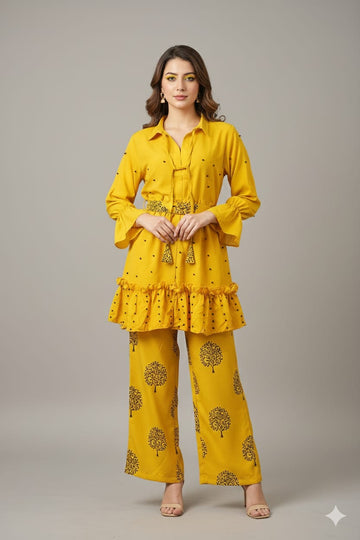 👗 Moti Charm — Western Top & Plazo 👗