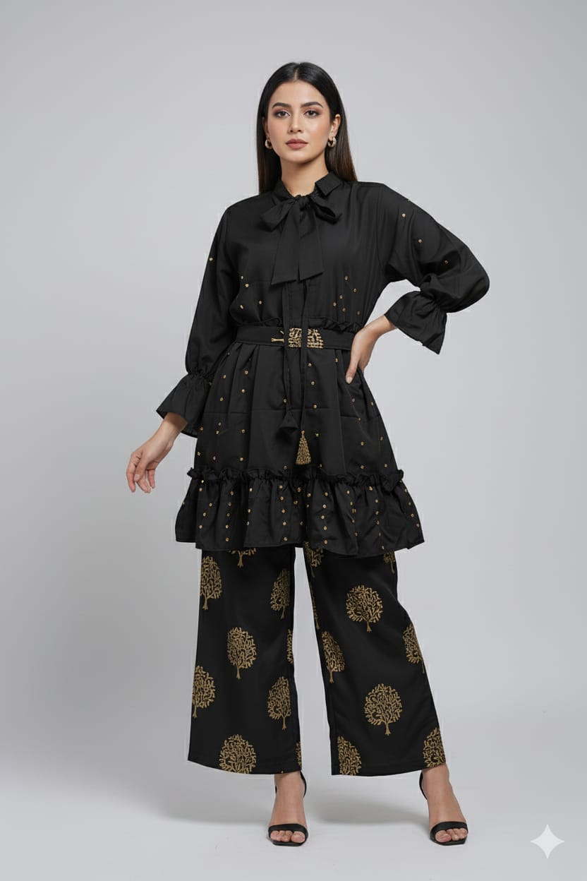 👗 Moti Charm — Western Top & Plazo 👗
